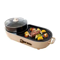 在飛比找蝦皮購物優惠-【KINYO】雙溫控火烤兩用爐 (BP) 電火鍋 電烤盤 不