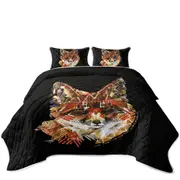 Native American Fox Art Coverlet