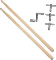 TOGEVAL 1 Set Drum Sticks with Drum Tuning Key and Wrenches for Precise Sound Adjustments and Musicians