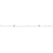 Silver 25+3cm Ball & Pearl Trace Anklet in White