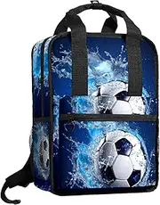 Travel Backpack,Small Backpack,Carry on Backpack,Blue Ocean Football Water,Backpack, O6by7vcxtnok, 14x10.2x4.7 in