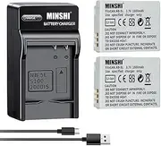 MINSHI NB-5L (2 Pack) + Quick Charger Set Replacement Battery Compatible with Canon SX230 【3.7V 1500mAh】 High Performance Compatible Camera Battery 2023JW