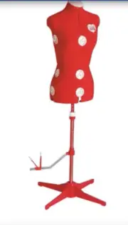 Singer Adjustable Dress Form Mannequin #150 Red Flannel NWOB Portable Adjusting