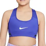 [Nike] Kids Girl's Dri-FIT™ Swoosh Reversible Bra (Little Kids/Big Kids) Lapis/Black/White LG (14-16 Big Kids)