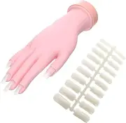 minkissy Silicone Hand Model Nail Tips Inserted for Manicure Practice Reusable Nail Art Training h