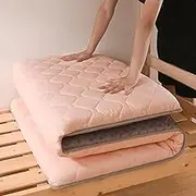 JIXINHE Japanese Futon Floor Mattress,Portable Foldable Tatami Mat,Non Slip Sleeping Pad for Sofa Lounger Couch Guest Dormitory(Size:39"x79",Color:Pink)