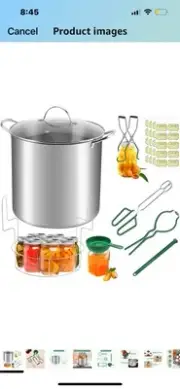21.5 Quart Water Bath Canner Stainless Steel Canning Pot Tools Set W/ Glass Lid