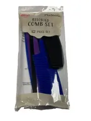 modesa assorted comb set 12 piece barber cutting rake tail styling pocket