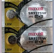 5PC Maxell 395 Silver Oxide 1.55V Coin Cell Batteries (SR927SW) Made in Japan