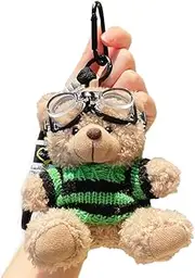 [DIKIMO] Cute Teddy Bear Keychain, Soft Fashion Little Bear with Sweater Keyring Backpack Pendant