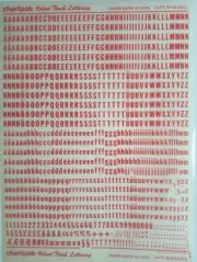 Chartpak Velvet Touch Lettering Franklin Gothic 24pt/M4424CL Red Rub On Letters