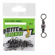 Brand New - Bite Science Black Barrel Fishing Swivel Pre Pack - Choose Size