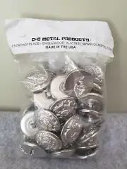 C&C Metal Products 5140 Leaf Over Checkers Metal Button; Size 45; 36 Pieces-New!