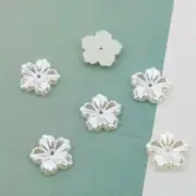 200 Ivory Acrylic Pearl flower Beads 12mm FlatBack Center Hole Sew Costume Craft