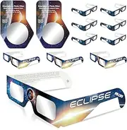 Solar Eclipse Glasses Approved 2024, ISO & CE Certified Eclipse Glasses 10 Pack + 2 Smartphone Photo Filter Lens, Safe Shades for Direct Sun Viewing, Fr-2401