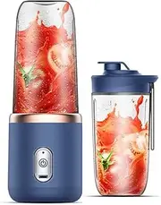 ISTOVO 6 Blades Portable Juicer Cup Juicer Fruit Cup Automatic Small Electric Juicer Smoothie Blender Food Processor,A