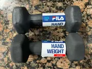 FILA Pair Of 3lb Hand Weights BLACK Dumbbells Weights NEW