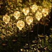 Solar Globe Light Water-resistant Outdoor Stake Light Garden Stake Lights