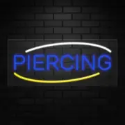 Piercing Sign for Business Displays | LED Flex Neon | 32"W x 13"H x 1"D