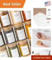 Airtight Glass Spice Jars Set with 160 Labels - Kitchen Organization Essentials