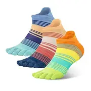 Cotton Rainbow Toe Socks, Arch Compression Athletic Running Large Ankle-l