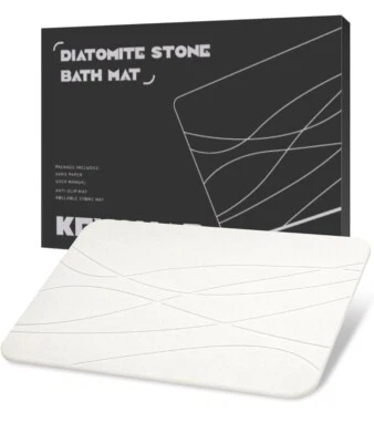 Stone Bath Mat Diatomaceous Earth Versatile Bathroom Mat Quick Dry - White