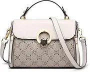 [FOXLOVER] Small Crossbody Bag for Women PVC Leather Detachable Strap Lightweight Twist Lock Flap