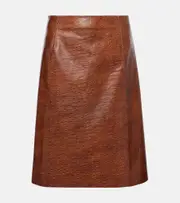 [Jacques Wei] Jacques Wei Leather miniskirt AU 8 brown