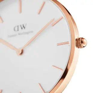 【Daniel Wellington】Classic 瑞典極簡風 DW00100305 米蘭錶帶女錶 36mm 白/玫瑰金 DW女錶