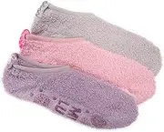 [MUK LUKS] Women's 3 pack Low Cut Cozy Socks with Grippers