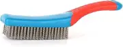 Small Wire Brush Stainl Steel Scratch Brushes Multipurpose Silicone Handle Brush for Metal Rust Removal Paint Scrubbing Concrete Cleaning