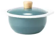 Fuji Enamel Enamel Container Cocotte Cotton Series Smoke Blue 15cm CTN-15C.SB