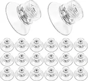 20 pcs Small Suction Cups With Metal Screw, 1 Inch / 25mm Clear PVC Sucker Pad Strong Adhesive Hook Holder for Window Car Glass Shade Cloth Bathroom Wall Door (Metal, PVC)