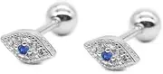 [NewZenro] 20g Blue Evil Eye Mini CZ Stud Earrings for Women Little Girls Dainty Minimalist 925 Sterling Silver Tiny Cartilage Tragus Small Cute Screw Back Hypoallergenic Studs for Daughter Bff Birthday