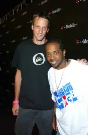Tony Hawk Jermaine Dupri at T Mobile Action Sports Team Hosts Acti- Old Photo