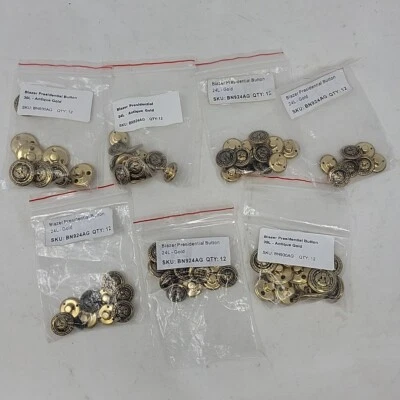 72pc Blazer Presidential Button 24l-gold & 30L Antique Gold Replacement Buttons