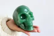0.87kg Natural Aventurine skull quartz crystal skull carved reiki decor gift