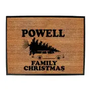 Family Christmas Powell - Funny Novelty Doormat Man Cave Floor mat