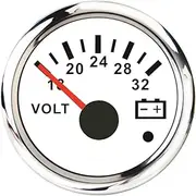 52 Mm 2'' Boat Voltmeter Volt Meter Gauge Digital Car Voltage Gauges 8~16 Volts /18~32 Volts for Marine Yacht with Red Backlight Automotive Voltmeter(WS 18-32V)