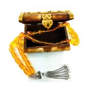 Tasbih komboloi worry beads amber stainless steel chain