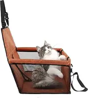 Car Pet Booster Seat,Portable Pet Car Seat,Car Dog Bag Carrier with Safety Lock and Adjustable Strap for Puppy,Cat Travel (Orange, 1)