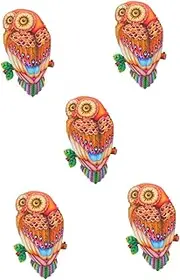 5pcs Parrot Wall Decoration Mexican Decorations for Home Retro Gifts Home Decor Wall Outdoor Wall Art Wall owl Figurines Colourful Birds Metal Hanging Decor Owl Wall Art Decors/1943
