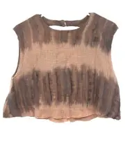 One Teaspoon Womens Acid Sky Hand Dyed Bubble Top Backless Cropped Size XS NWT