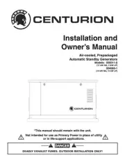 Owners Manual Generac Centurian Standby Generator Models 005011-0 & 004666-1