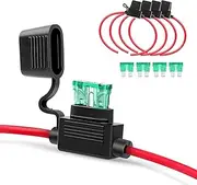 Nilight GA0004 5Pack 12AWG Inline Wiring Harness 12 Gauge ATC/ATO Automotive Holder with 30A Fuse Blade Standard Plug Socket-5 Pack