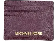 [Michael Kors] Jet Set Travel Saffiano Leather Card Holder (Merlot), Merlot, One Size, Card holder