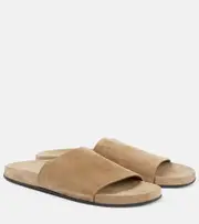 [The Row] The Row Hugh suede slides AU 8 beige
