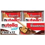 Nutella & GO Bulk 12 Pack Hazelnut and Cocoa Spread with Breadsticks Stocking