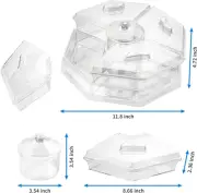 Rotating Serving Tray with Lid 5 Removable Compartment Chilled Veggie Platter