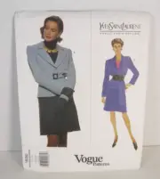 Vogue Yves Saint Laurent 1630 Jacket & A-Line Skirt Misses' 6-10 Pattern Uncut